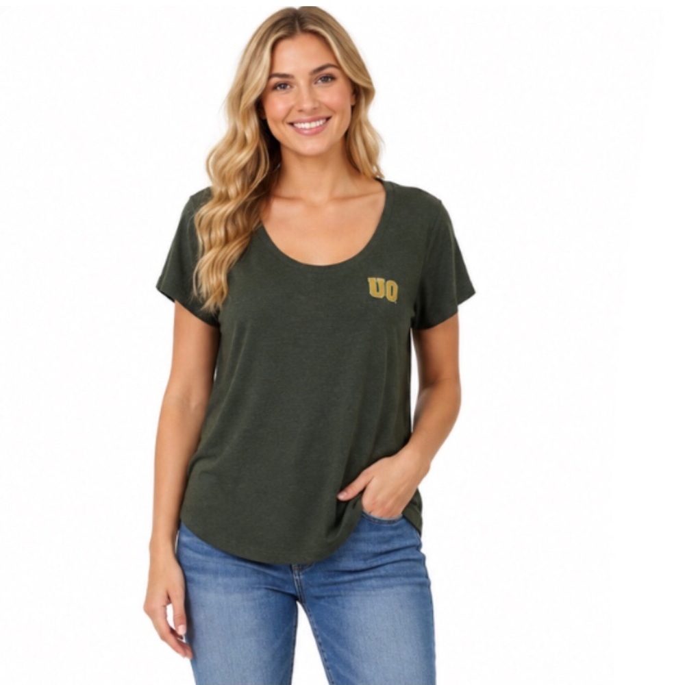 OREGON DUCKS Womens T Shirt Size Medium Green Tee 47 Brand Soft UO Logo New